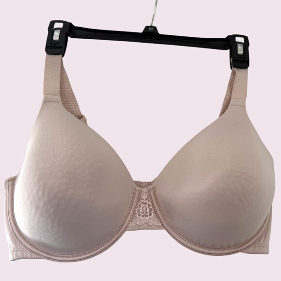 Vanity Fair 38DD Stiff Padded Beauty Back Smoothing Minimizer Bra Pale Pink - Picture 3 of 8